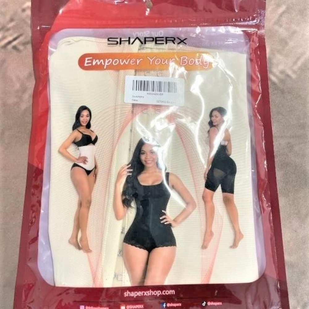 SHAPERX Body Shaper Size Large Beige Tummy Tuck Lift Silhouette